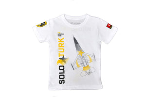 SOLOTURK Vertical Logo Kids  White T-Shirt